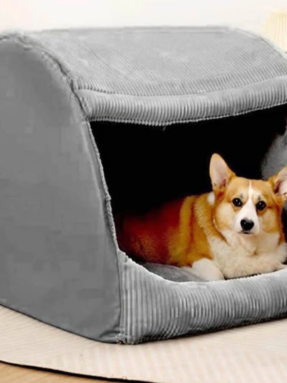 Funny Fuzzy Hooded Pet Bed- large (measurements in pics)